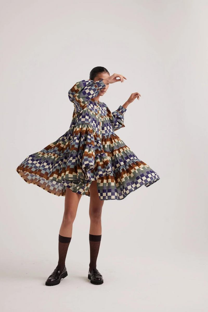 Tier Dress-Checkers cotton by CORD for women in Singapore