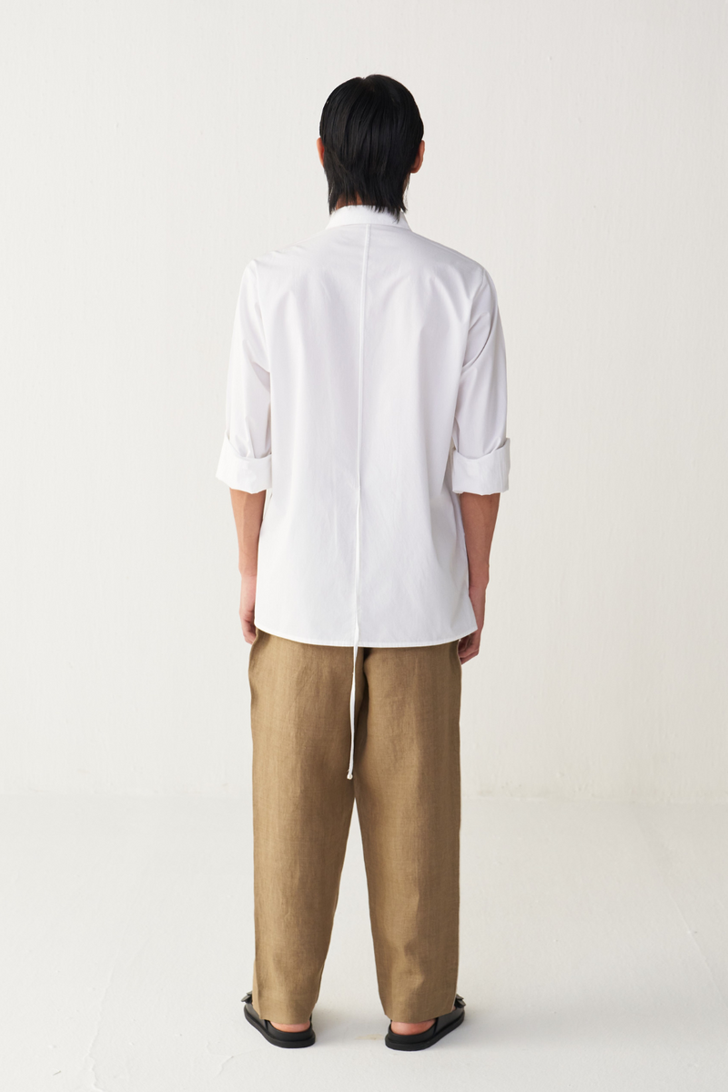 MULTI PANEL SHIRT poplin by THREE Men in white color for men in Singapore