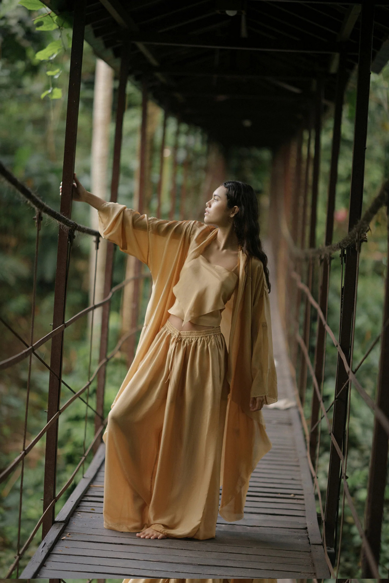 Dhyana Cape Set silk Buy Dhyana Cape Set from C&W | Co-Ord Sets for Women by Ituvana for women in Singapore