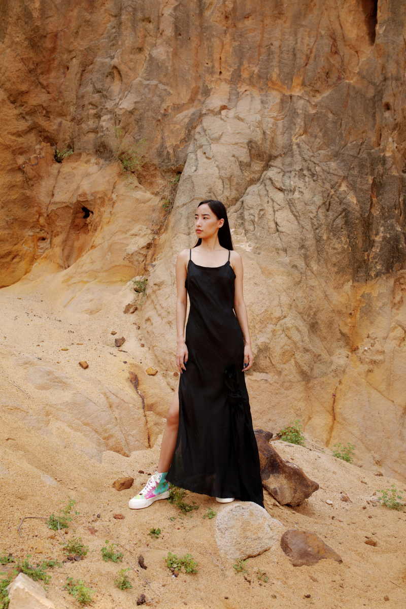 NALINI KNOTTED DRESS silk Buy NALINI KNOTTED DRESS from C&W | Dresses for Women by Ituvana in black color for women in Singapore