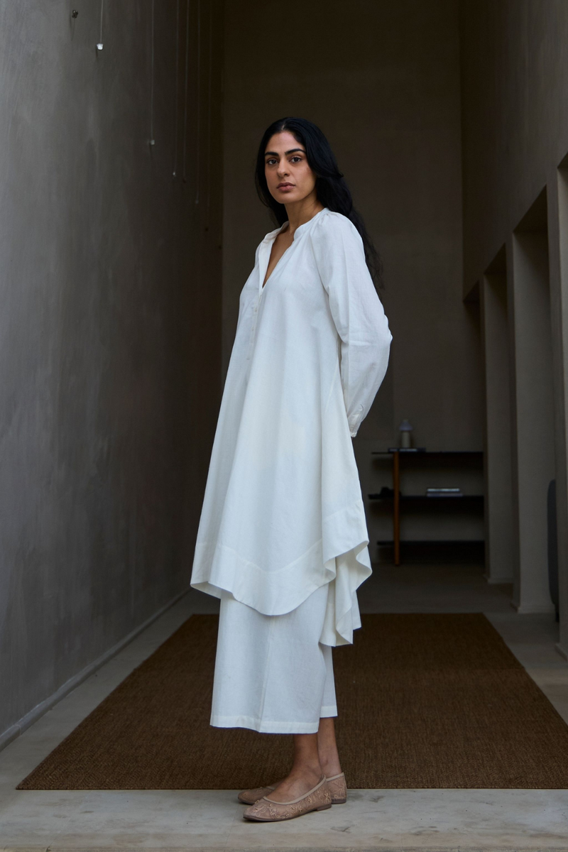 Woodstock Milk Pleated Pants cotton by The Summer House in white color for women in Singapore