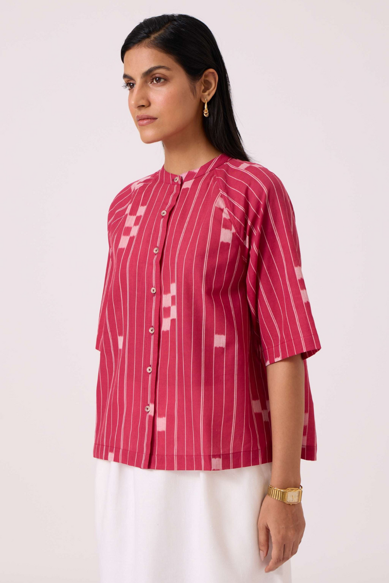 Dorian Rhubarb Ikat Top cotton by The Summer House for women in Singapore