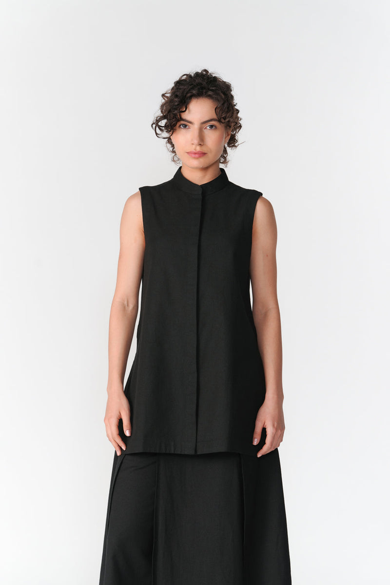 High-Low Shirt top/shirt by Turn Black in black for women in Singapore