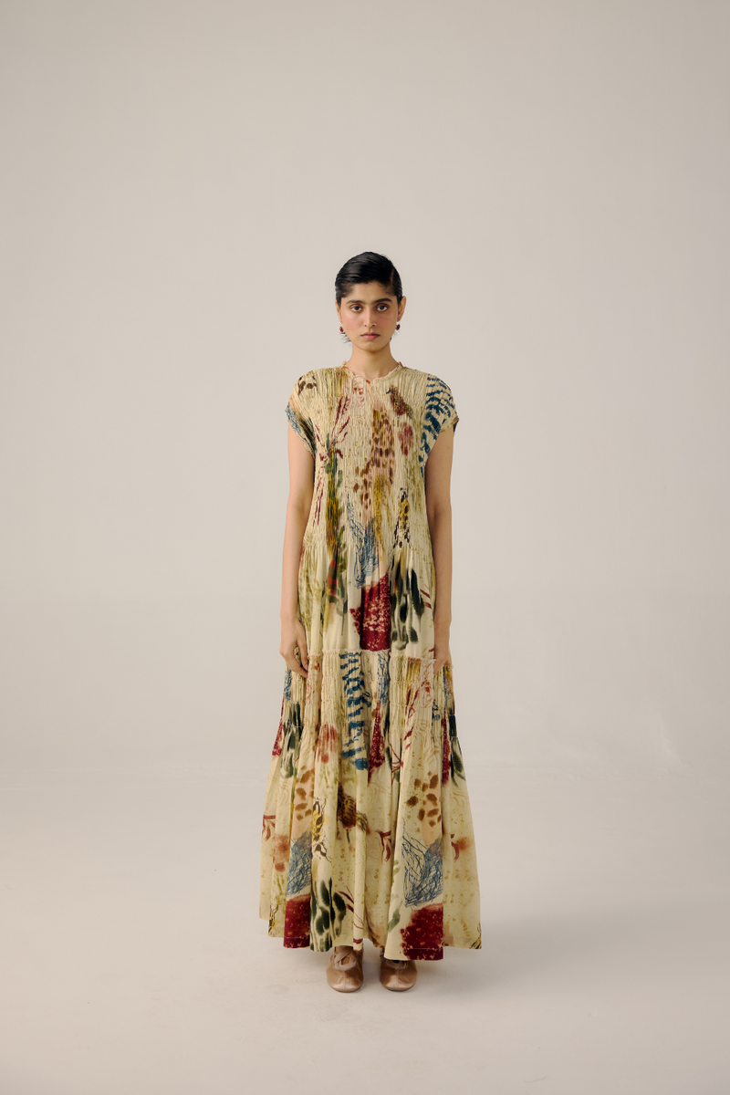 July Dress - Abstract linen by CORD for women in Singapore