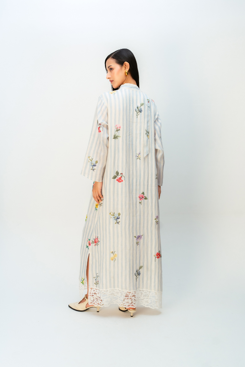 SWEETHEART DRESS linen dress by Ode to Odd in blue for women in Singapore