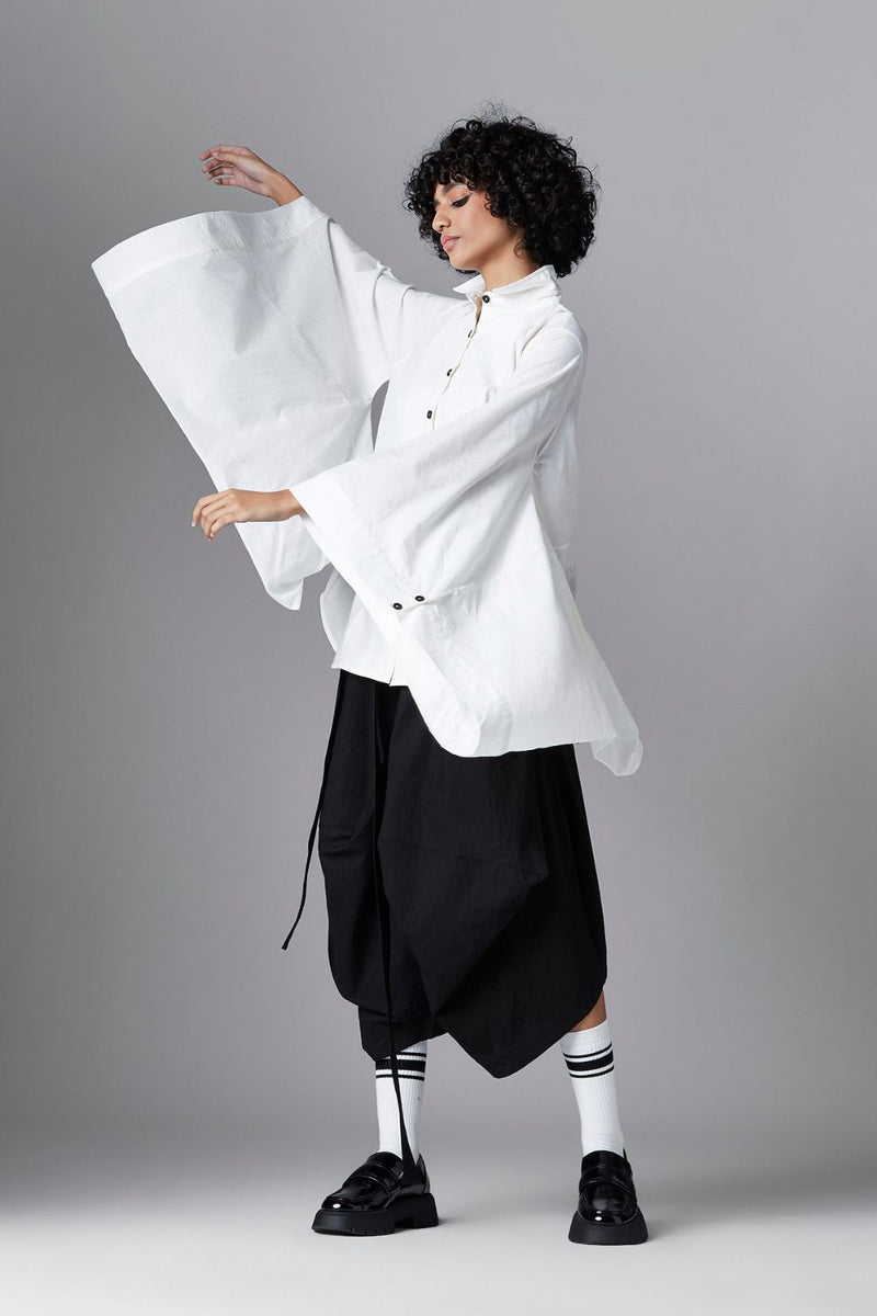 STELLA SHIRT cotton Tops and Shirts by Chola in white color for women in Singapore