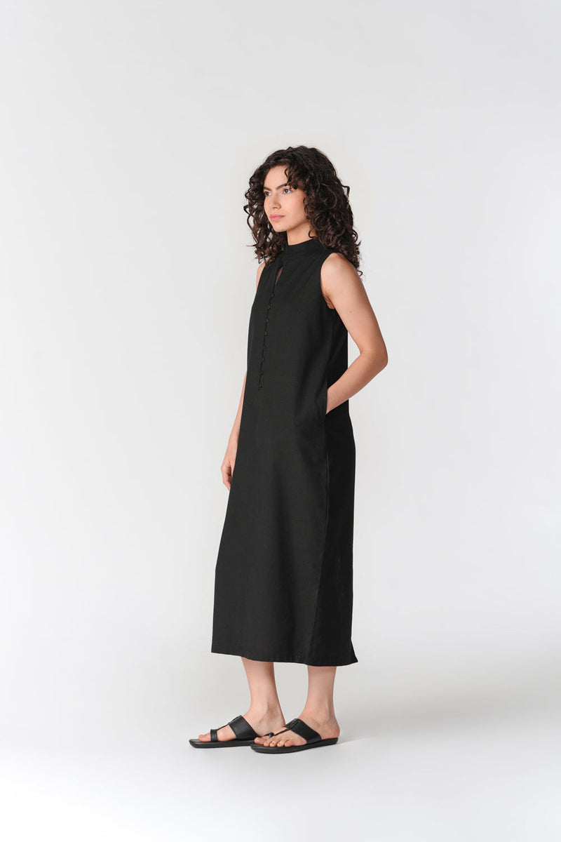 Sleeveless Cocoon Dress dress by Turn Black in black for women in Singapore