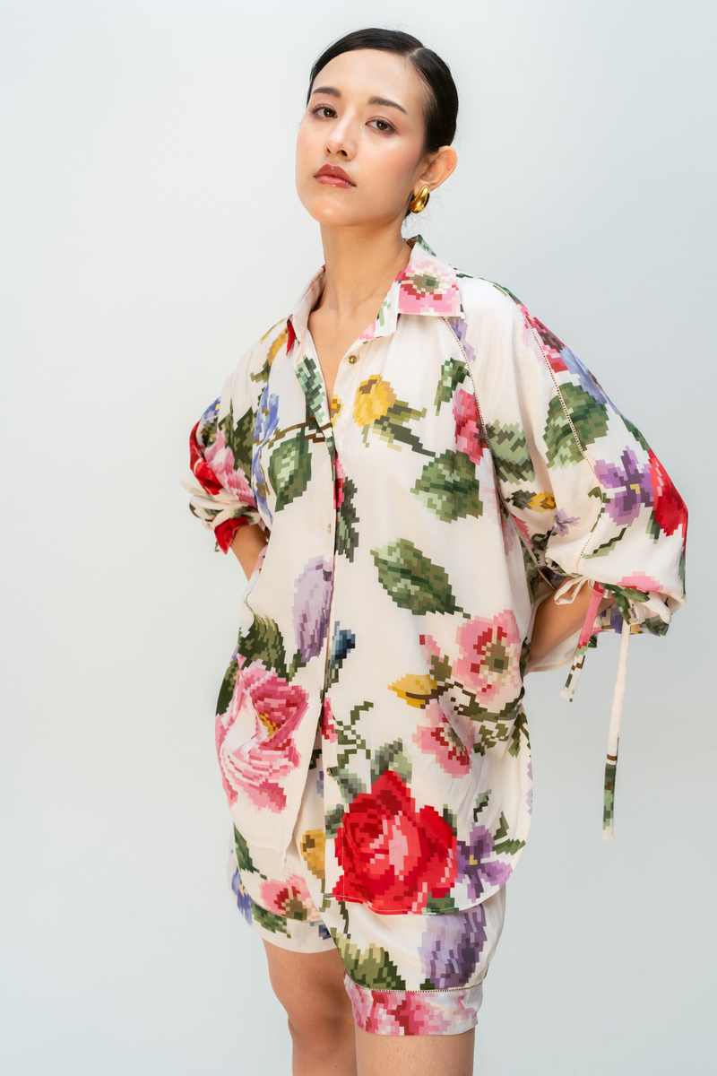 FIRST LIGHT CO-ORD SET crepe co-ord set by Ode to Odd in multi for women in Singapore