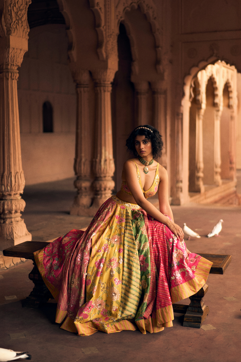 PH-2463 
Lehenga 
Blouse 
Dupatta Set by Paulmi & Harsh for women in Singapore
