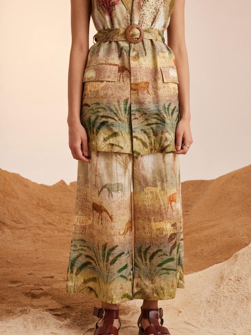 Summer Blazer Set (2pc) (Blazer + Pants)-Woods linen Co-ord Set by CORD for women in Singapore