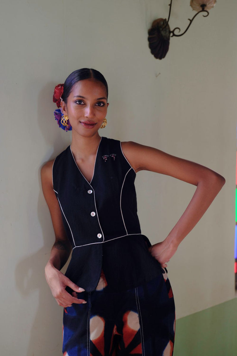 Kokum blouse cotton by JodiLife in black for women in Singapore