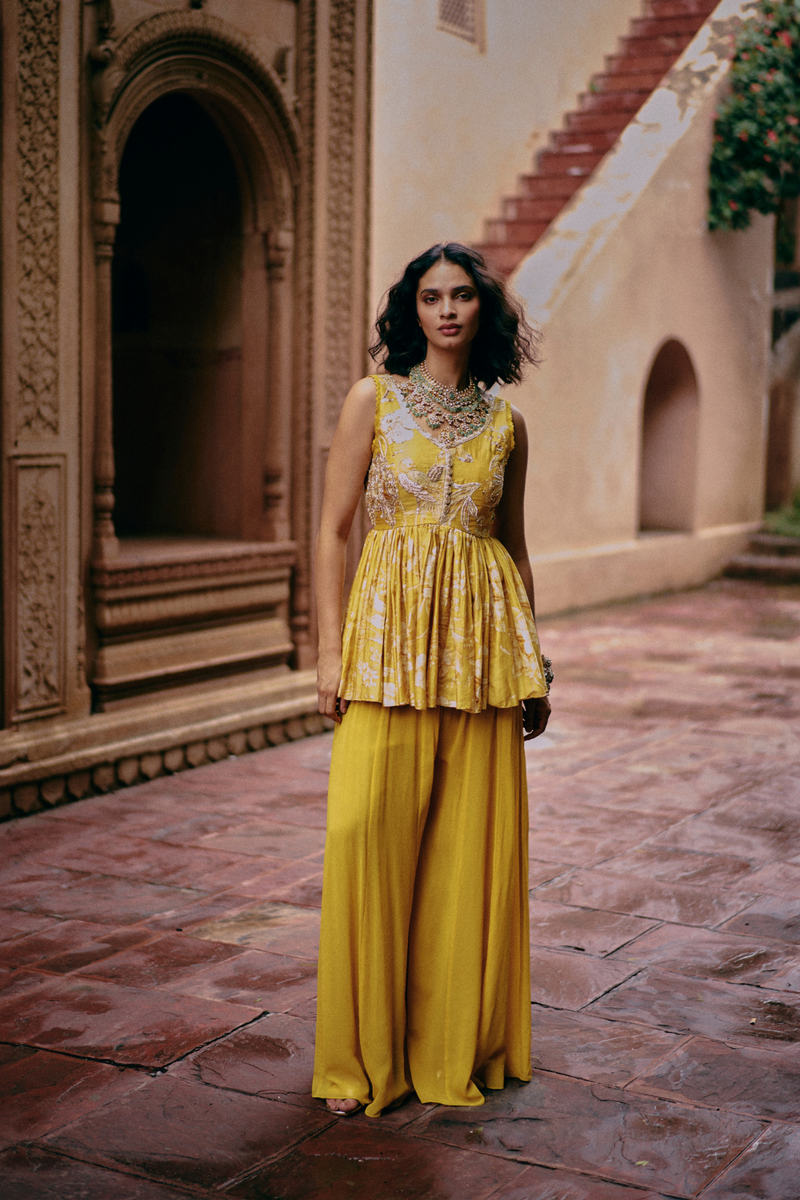 PH-2471 Peplum Palazoo Set by Paulmi & Harsh for women in Singapore