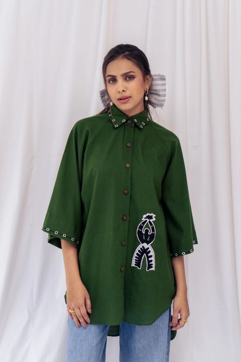 Zuri Handloom Shirt cotton by JodiLife for women in Singapore