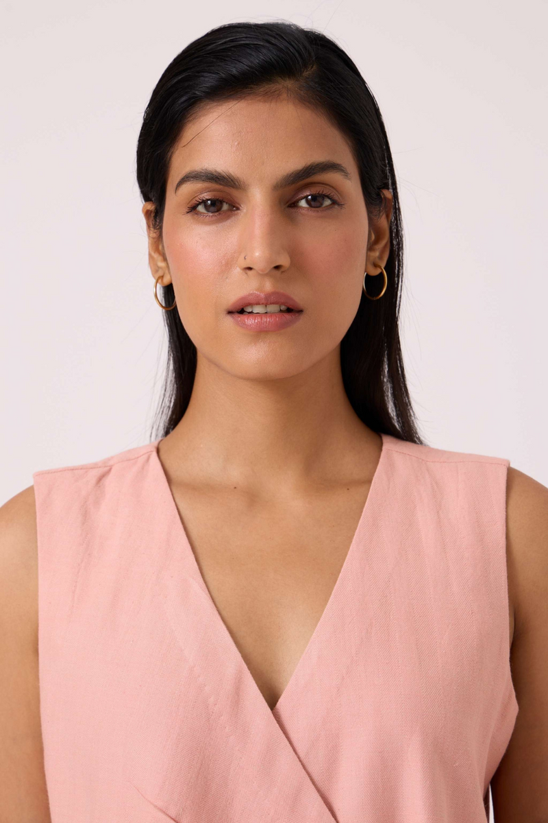 Karenin Pink Handwoven Top cotton by The Summer House in pink color for women in Singapore