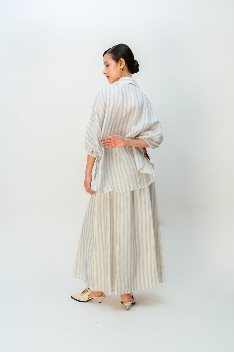 PINK RHAPSODY SHIRT linen top/shirt by Ode to Odd in blue for women in Singapore