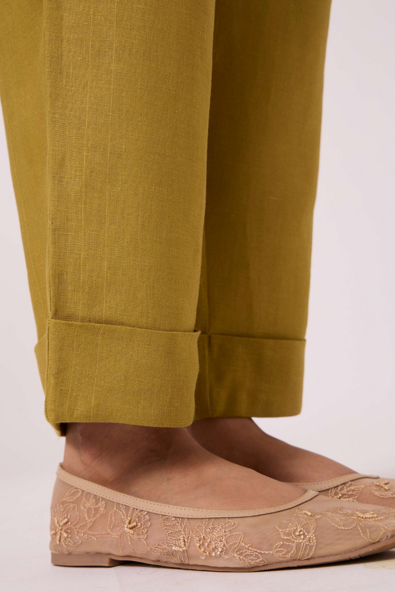 Pip Olive Linen Pants linen by The Summer House in olive color for women in Singapore