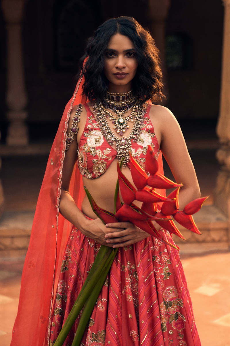 PH-2485 
Lehenga 
Blouse 
Dupatta Set by Paulmi & Harsh for women in Singapore