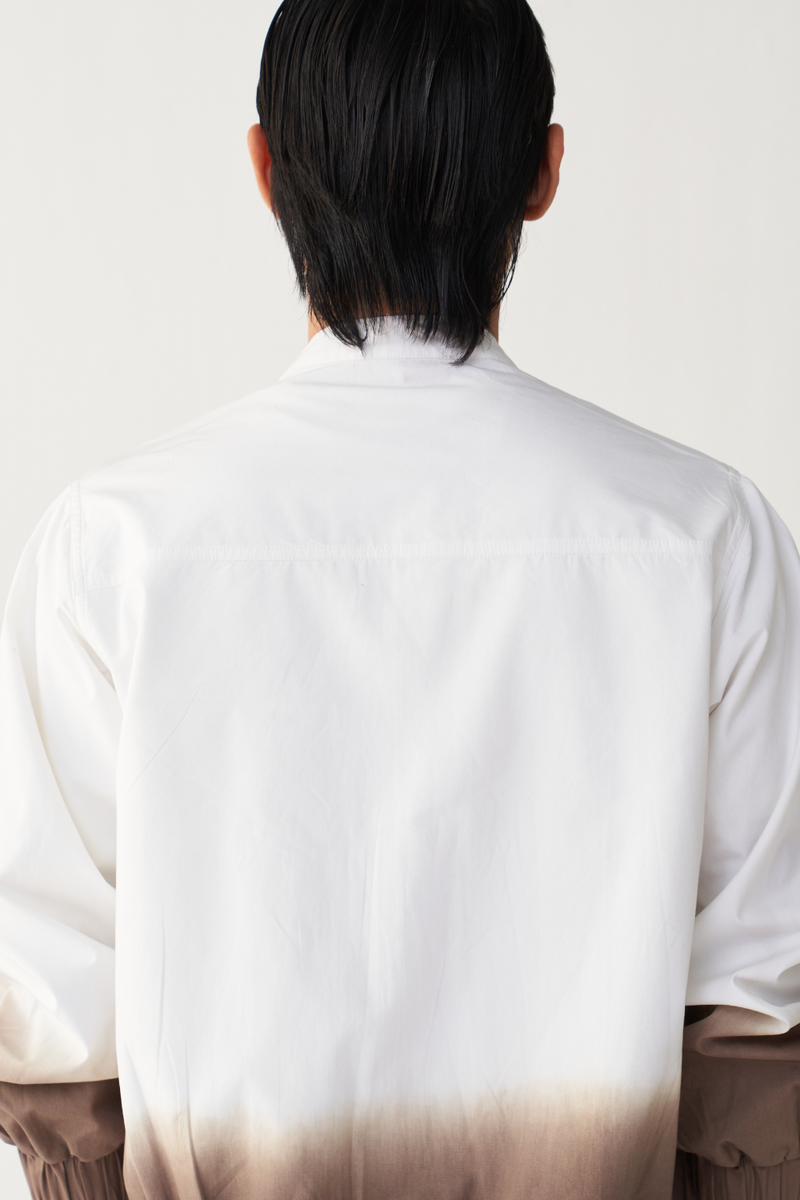 DIP DYE BOMBER JACKET poplin by THREE Men in white color for men in Singapore