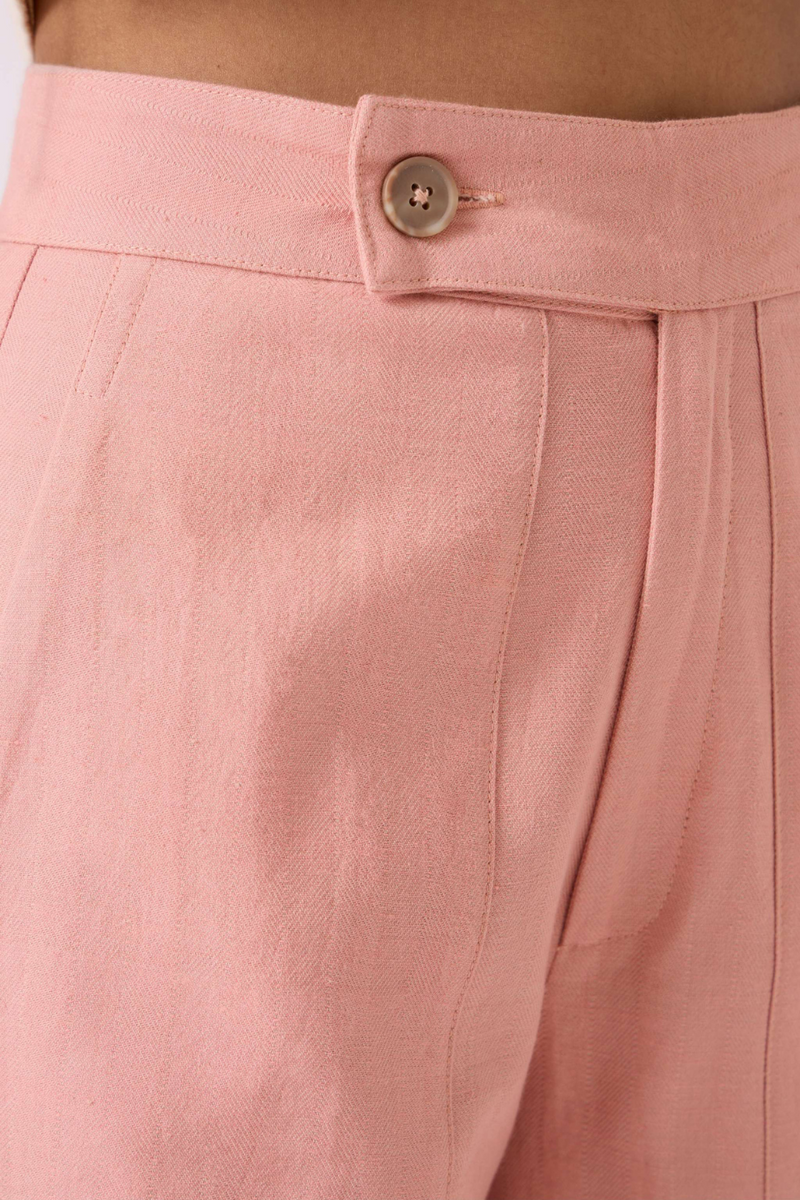 Victory Pink Handwoven Pants cotton by The Summer House in pink color for women in Singapore