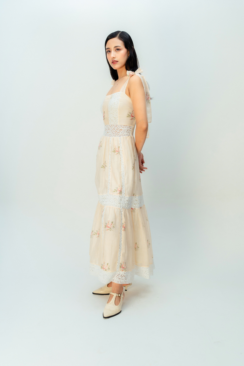 CREAME SUNSET DRESS mul dress by Ode to Odd in blush pink for women in Singapore