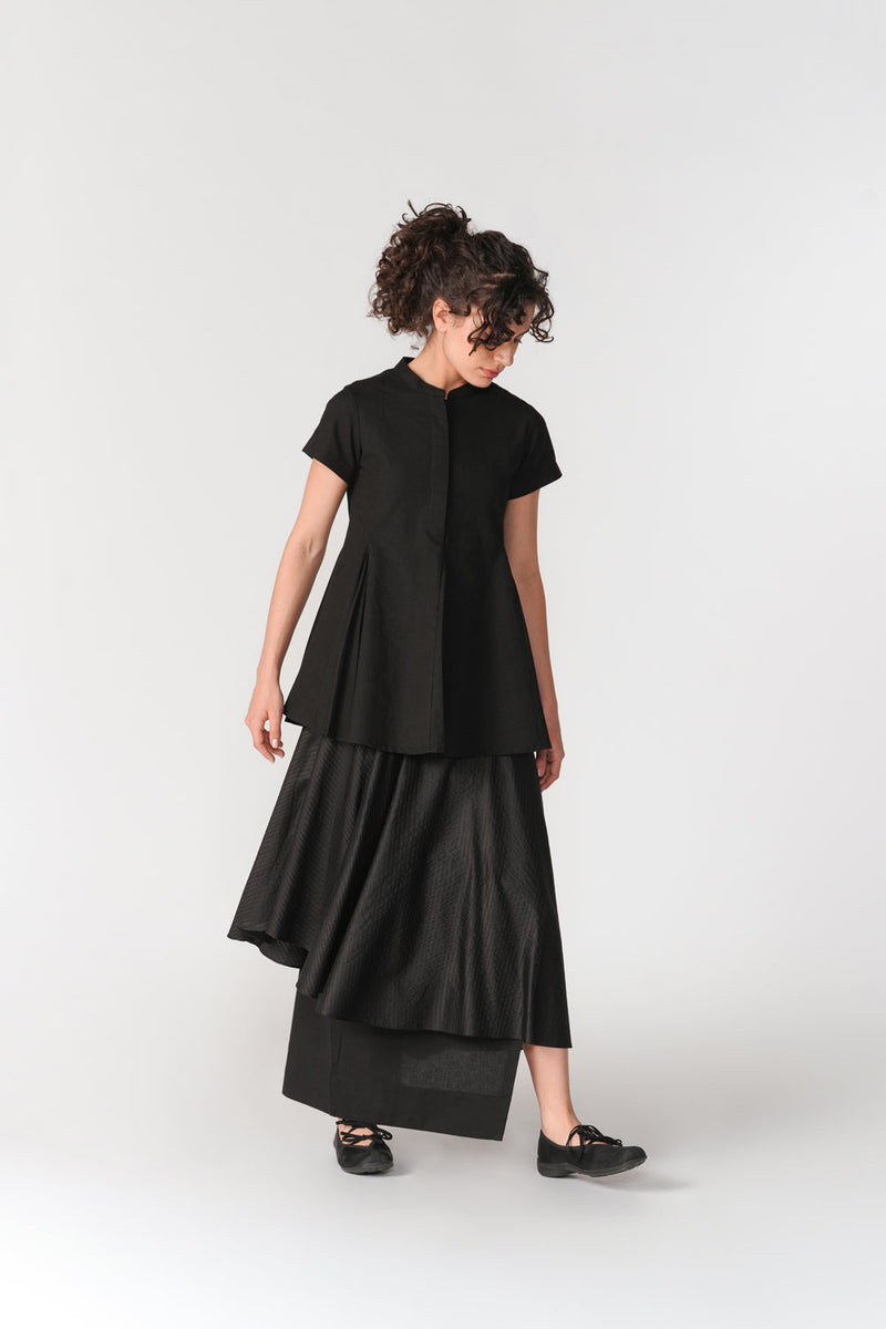 Asymmetric Flared Skirt skirt by Turn Black in black for women in Singapore