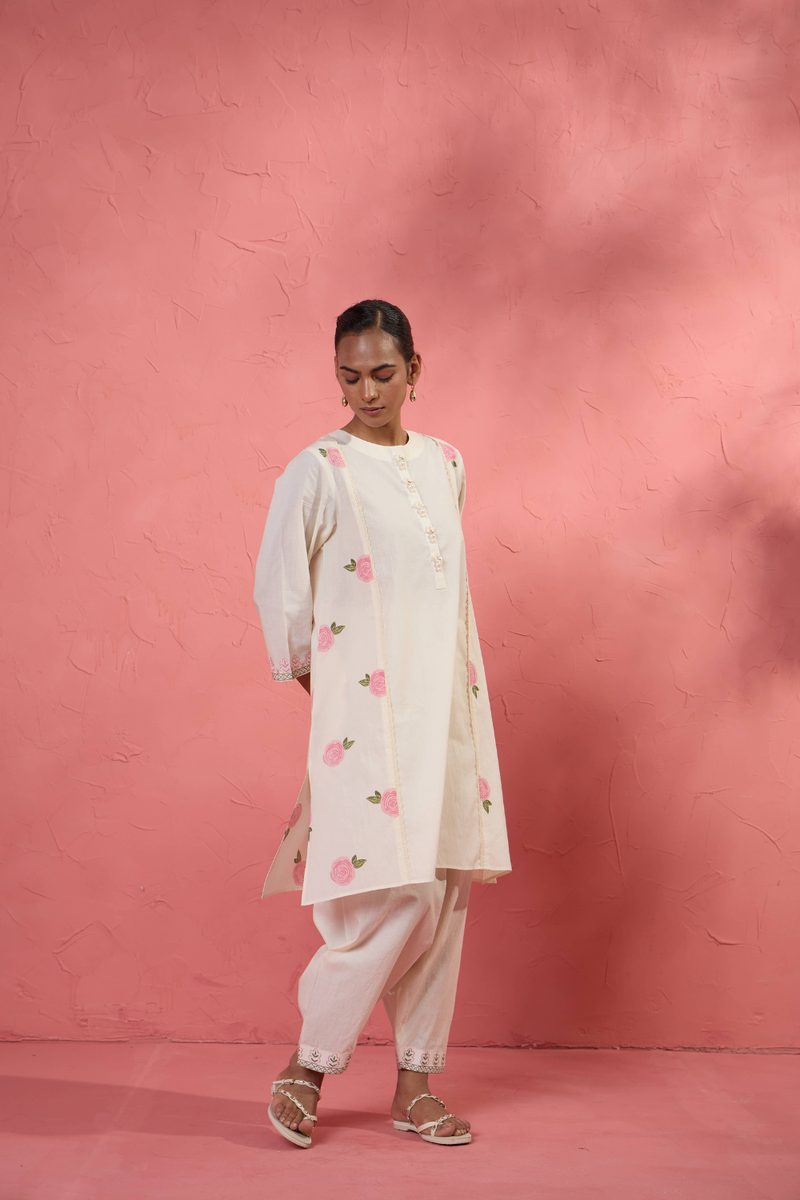 Gul Rose Set 2 cotton cambric light kurta set by AAVIDI in multicolor for women in Singapore