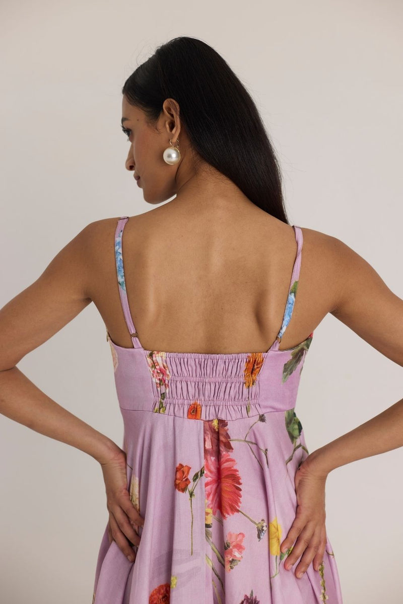 GIGGLE BERRY FLARED BRALETTE DRESS satin by Yam for women in Singapore