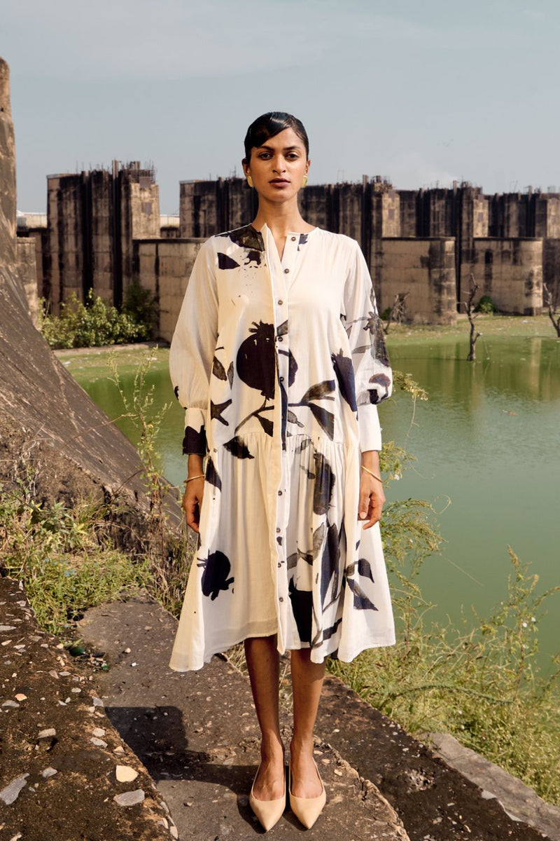 Robin dress cotton by Khara Kapas in white for women in Singapore