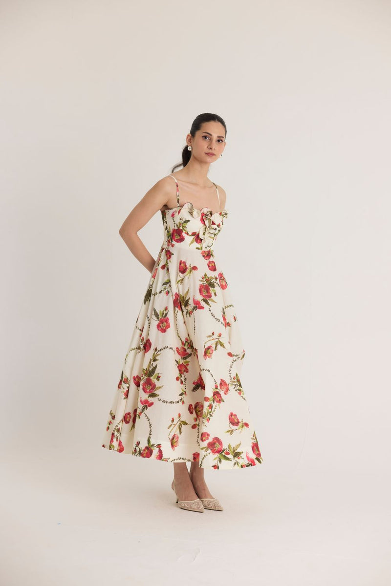 ROSITA COTTON FRILL DRESS cotton by Yam in white color for women in Singapore