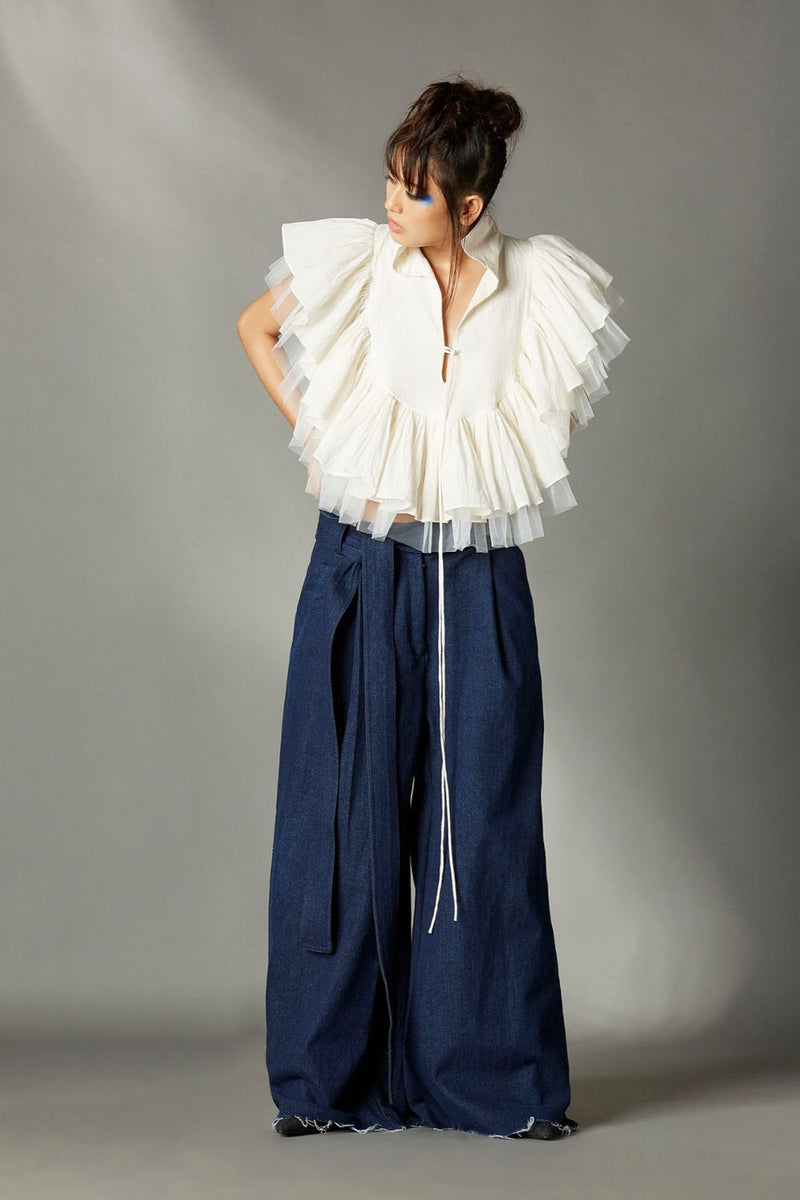 Lyle Top cotton by Chola in white color for women in Singapore