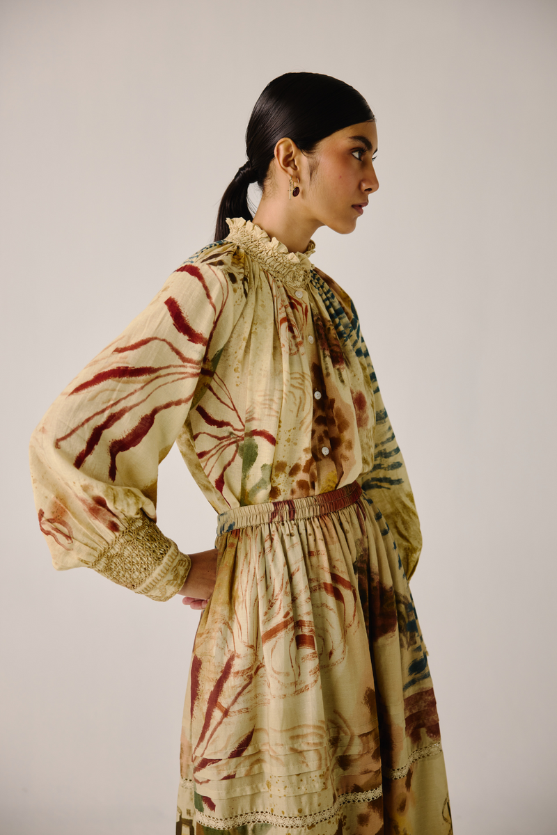 Farmer Top - Abstract cotton by CORD for women in Singapore
