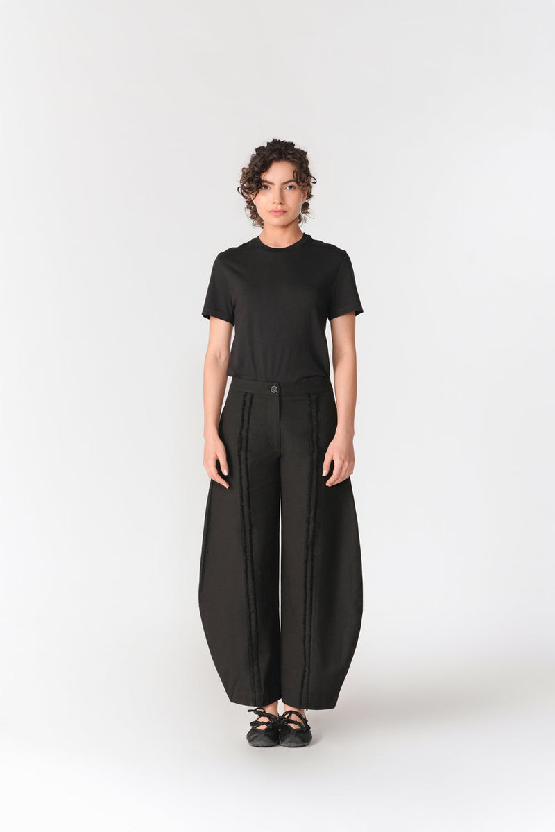 Single Pleat Barrel Pants pant/trouser by Turn Black in black for women in Singapore
