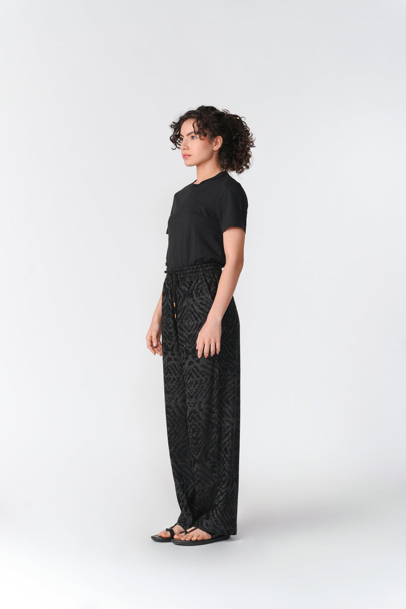 Jacquard Trousers pant/trouser by Turn Black in black for women in Singapore