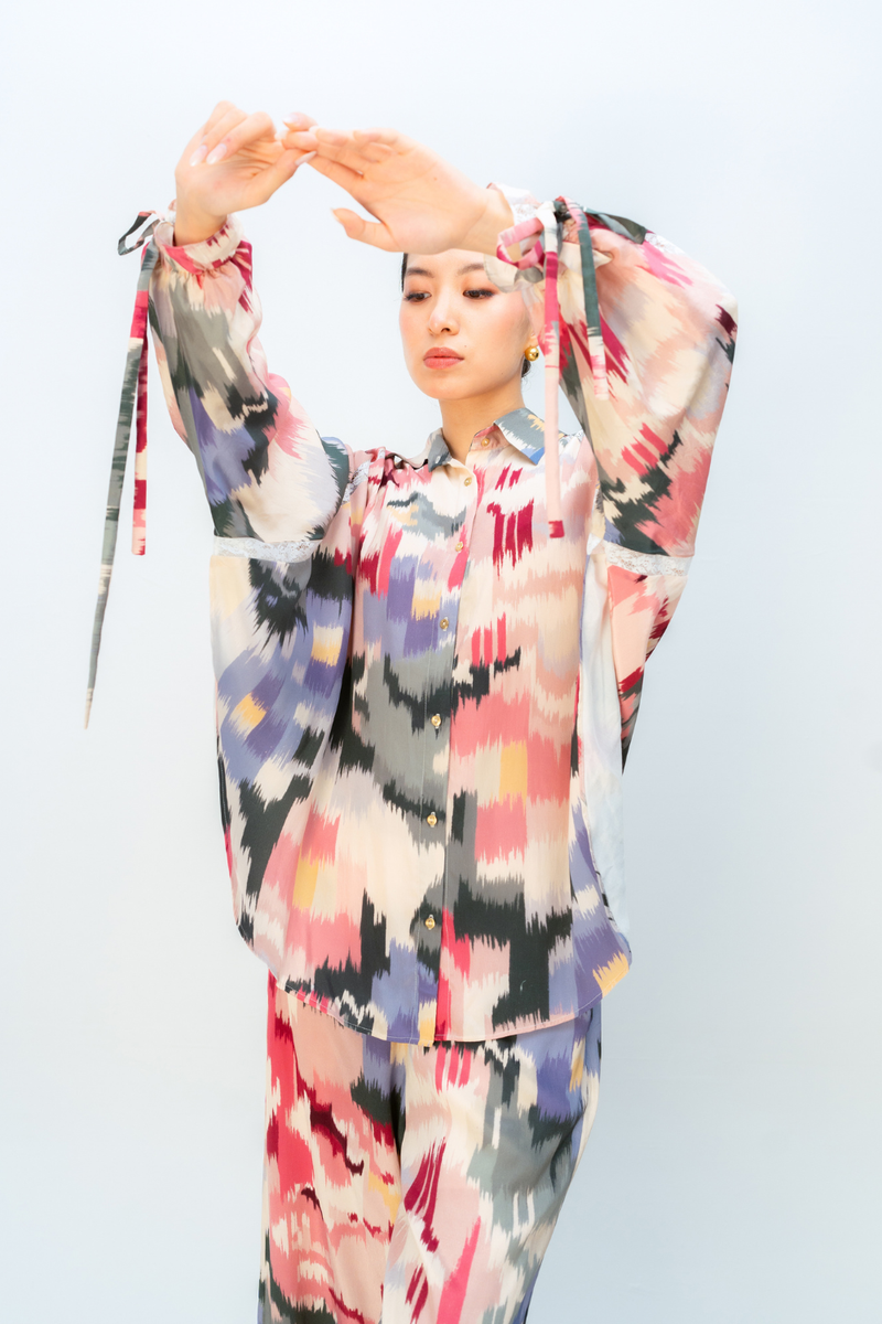 DAWN BLUSH CO-ORD SET crepe co-ord set by Ode to Odd in multi for women in Singapore