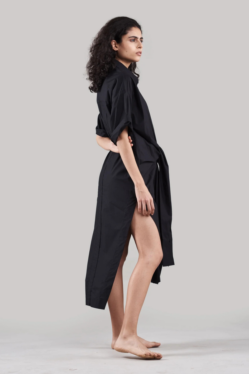 Rohati Shirt Dress poplin Buy Rohati Shirt Dress from C&W | Dresses for Women by Ituvana in black color for women in Singapore