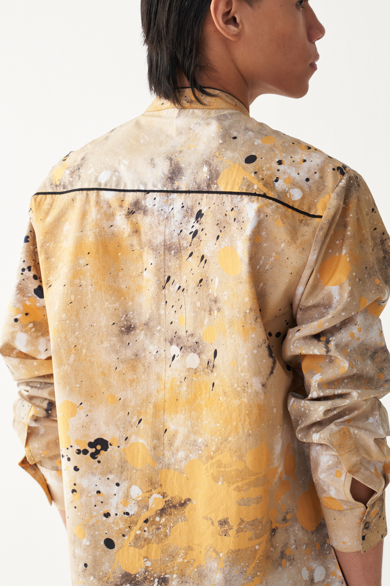 PAINTER POPPY APPLIQUE SHIRT poplin by THREE Men for men in Singapore
