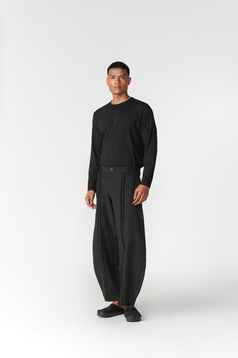 Slot Seam Pants pant/trouser by Turn Black in black for men in Singapore