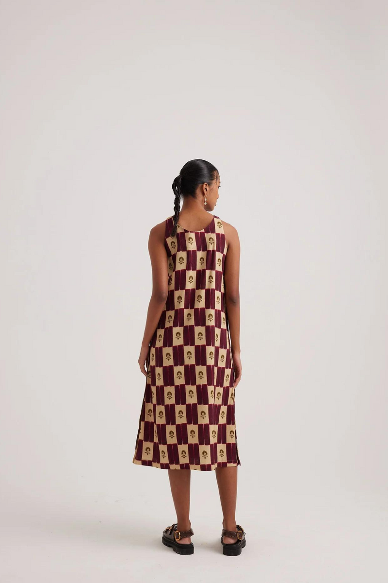 Zen Dress-Stamp Checks rayon by CORD for women in Singapore