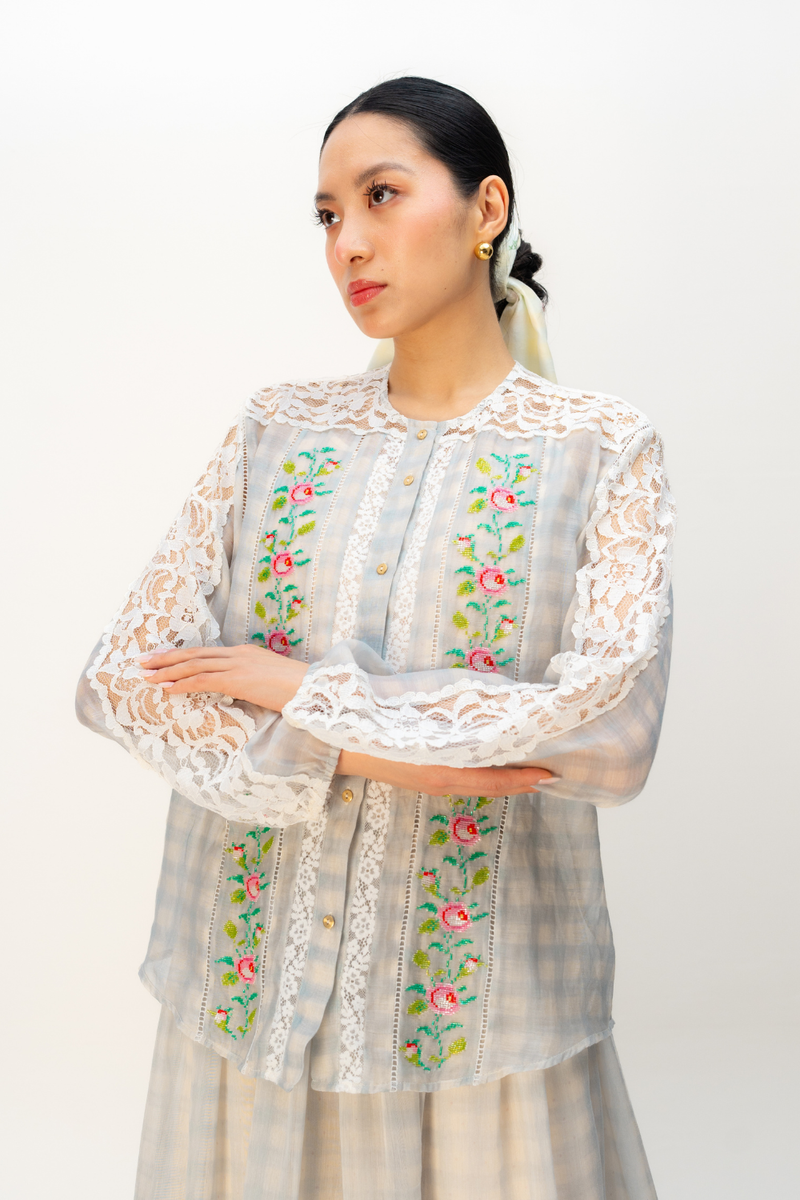 CLOUDBOUND SHIRT mul top/shirt by Ode to Odd in blue for women in Singapore