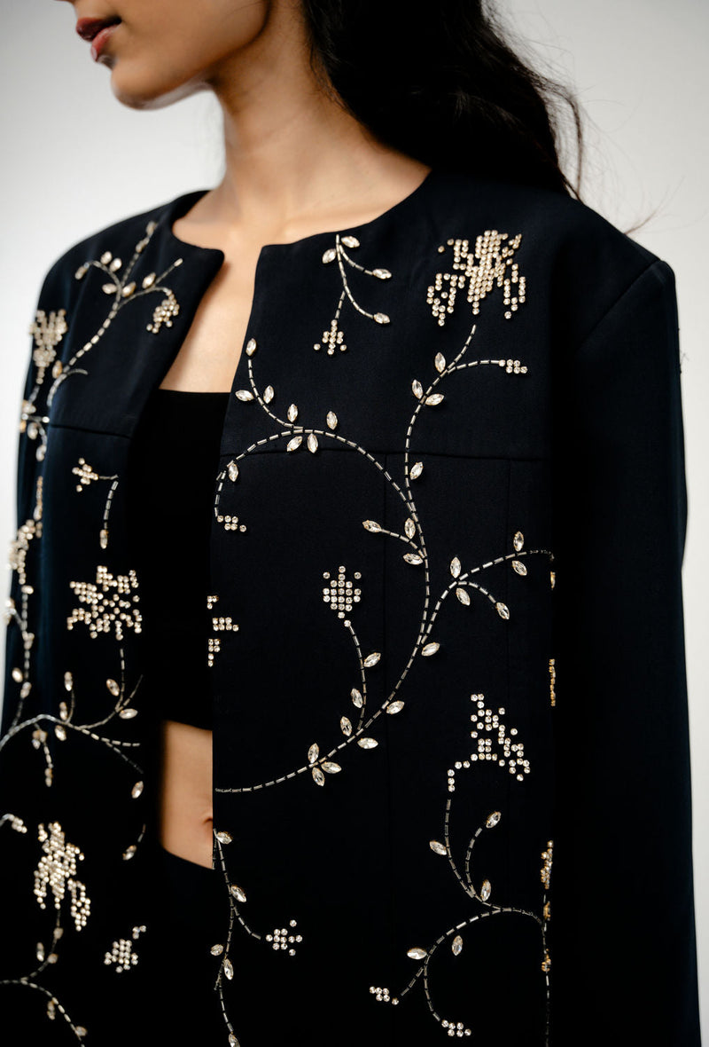 Old Pages Set japanese crepe co-ord set by Ode to Odd in black for women in Singapore