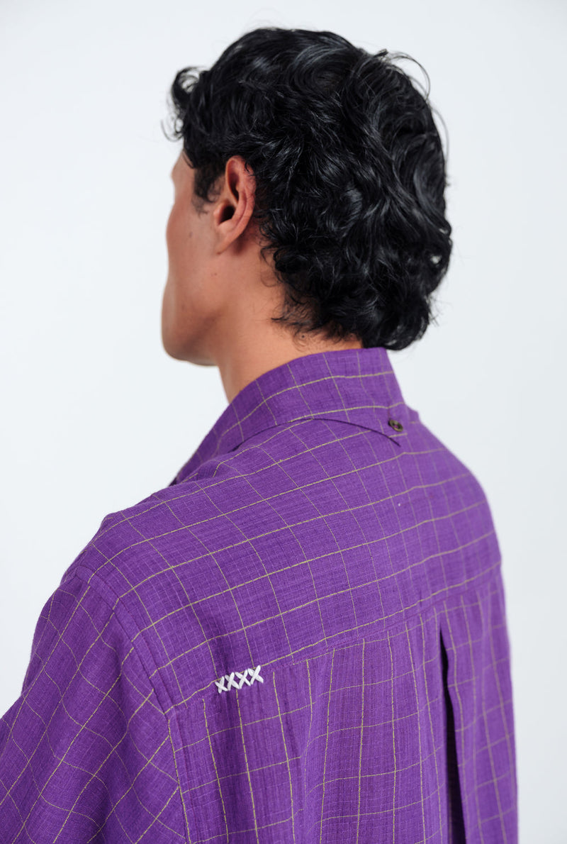 Drift Handloom Mens Shirt cotton shirt by Jodi Men in purple for men in Singapore