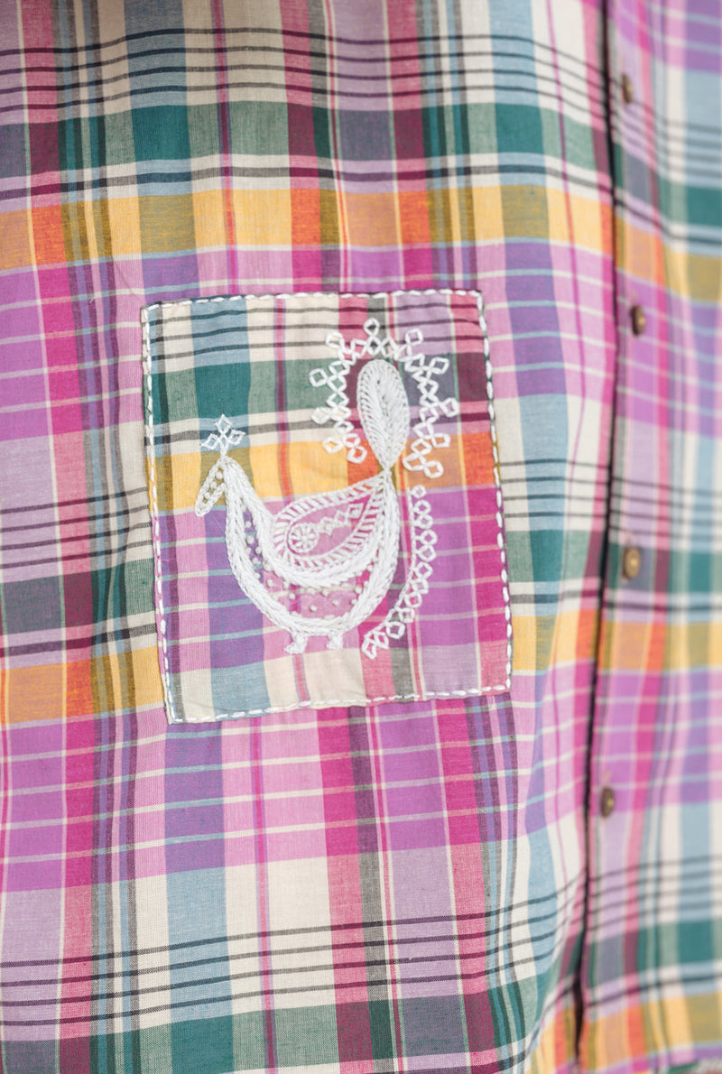 Sherbet Shirt cotton shirt by Jodi Men in pink, green, multi-colour for men in Singapore