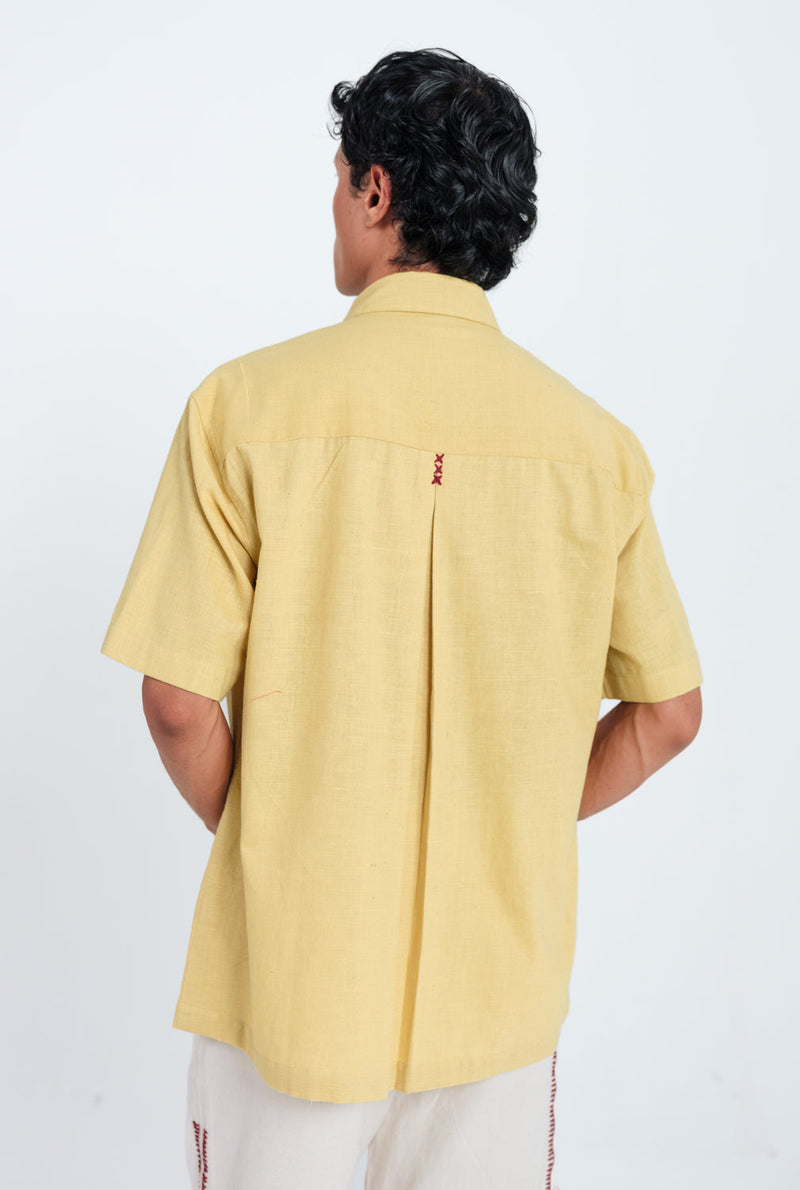 Aamras Shirt kala cotton shirt by Jodi Men in yellow for men in Singapore