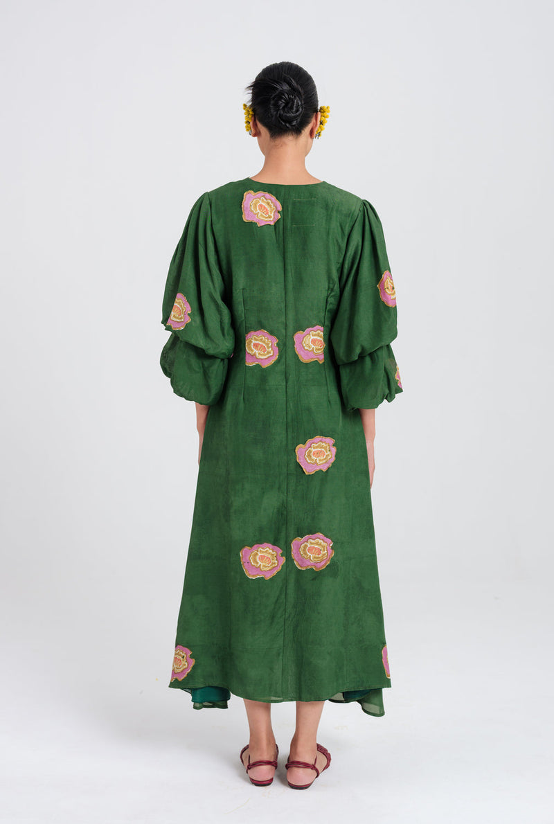 Flow Dress muslin silk dress by JodiLife in green for women in Singapore