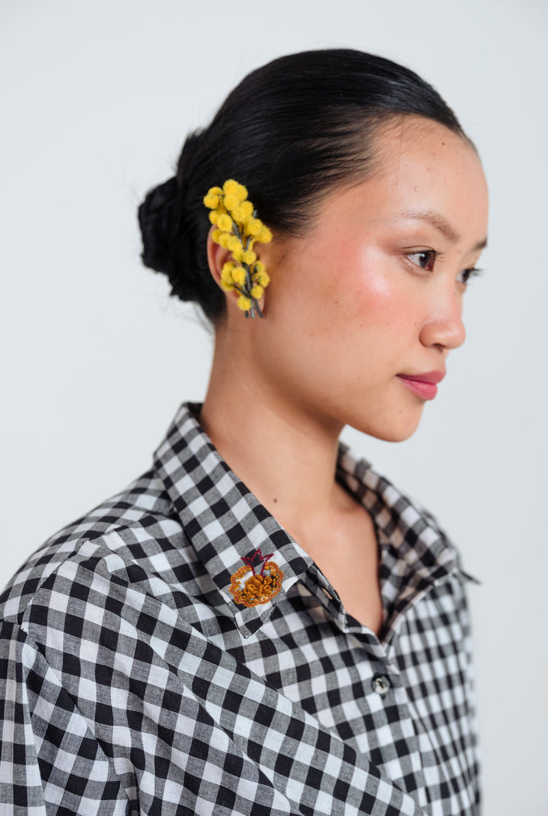 Groove Handloom Wrap Shirt handwoven cotton top/shirt by JodiLife in black, white for women in Singapore