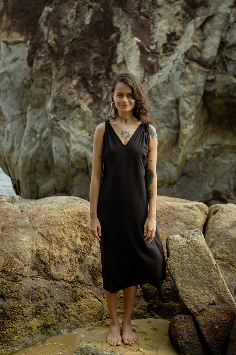 Olivia Dress Tencel Dress By Su By Hand In Black For Women In Singapore