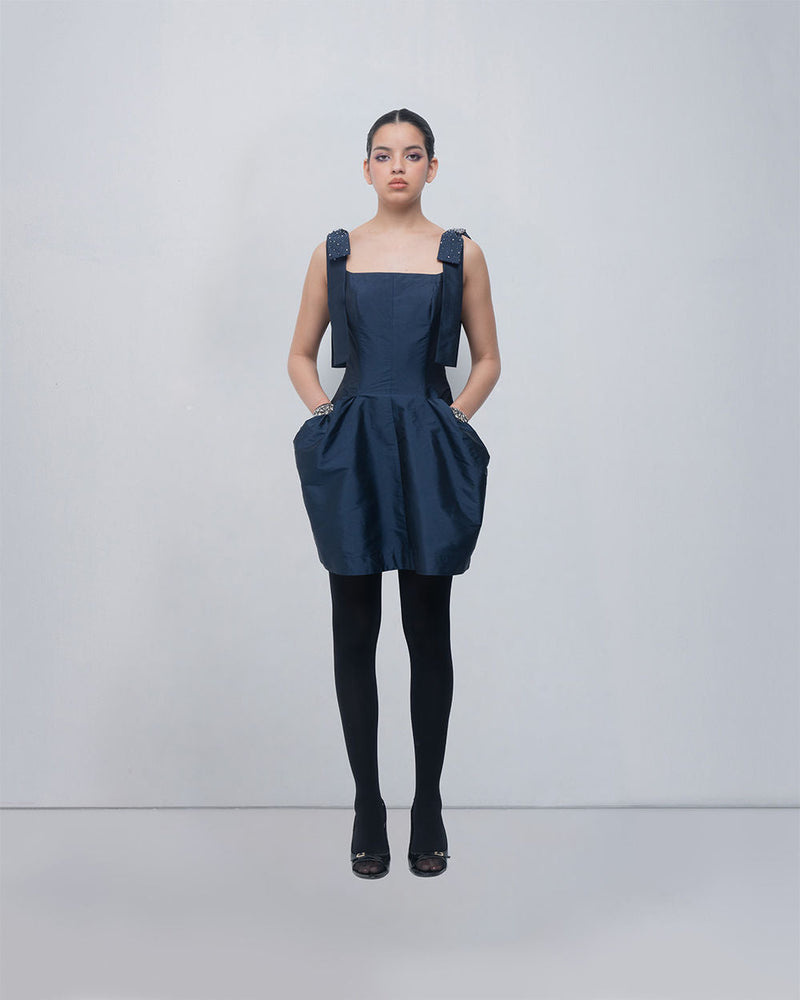 Drema Dress viscose by Leh Studios in blue for women in Singapore