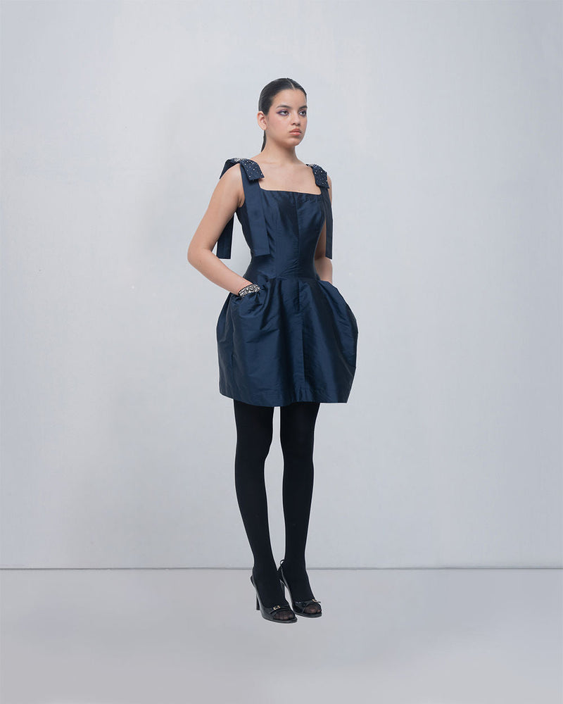 Drema Dress viscose by Leh Studios in blue for women in Singapore