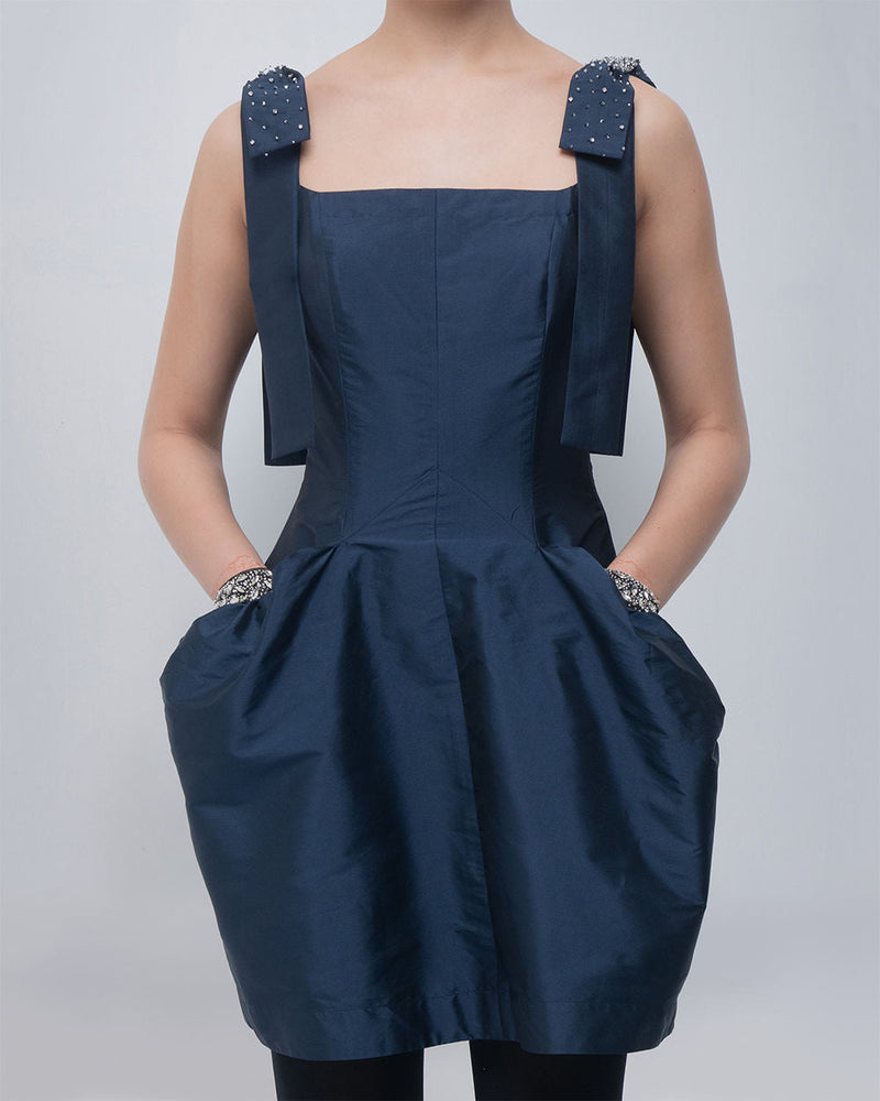 Drema Dress viscose by Leh Studios in blue for women in Singapore