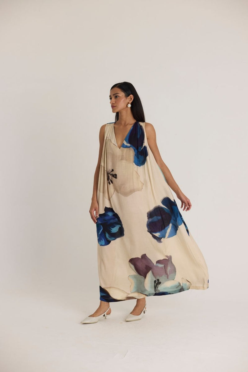 SWEET PEA MAXI DRESS satin by Yam in white color for women in Singapore